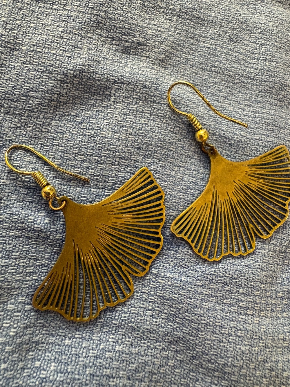 Ginkgo Fan Drop Earrings